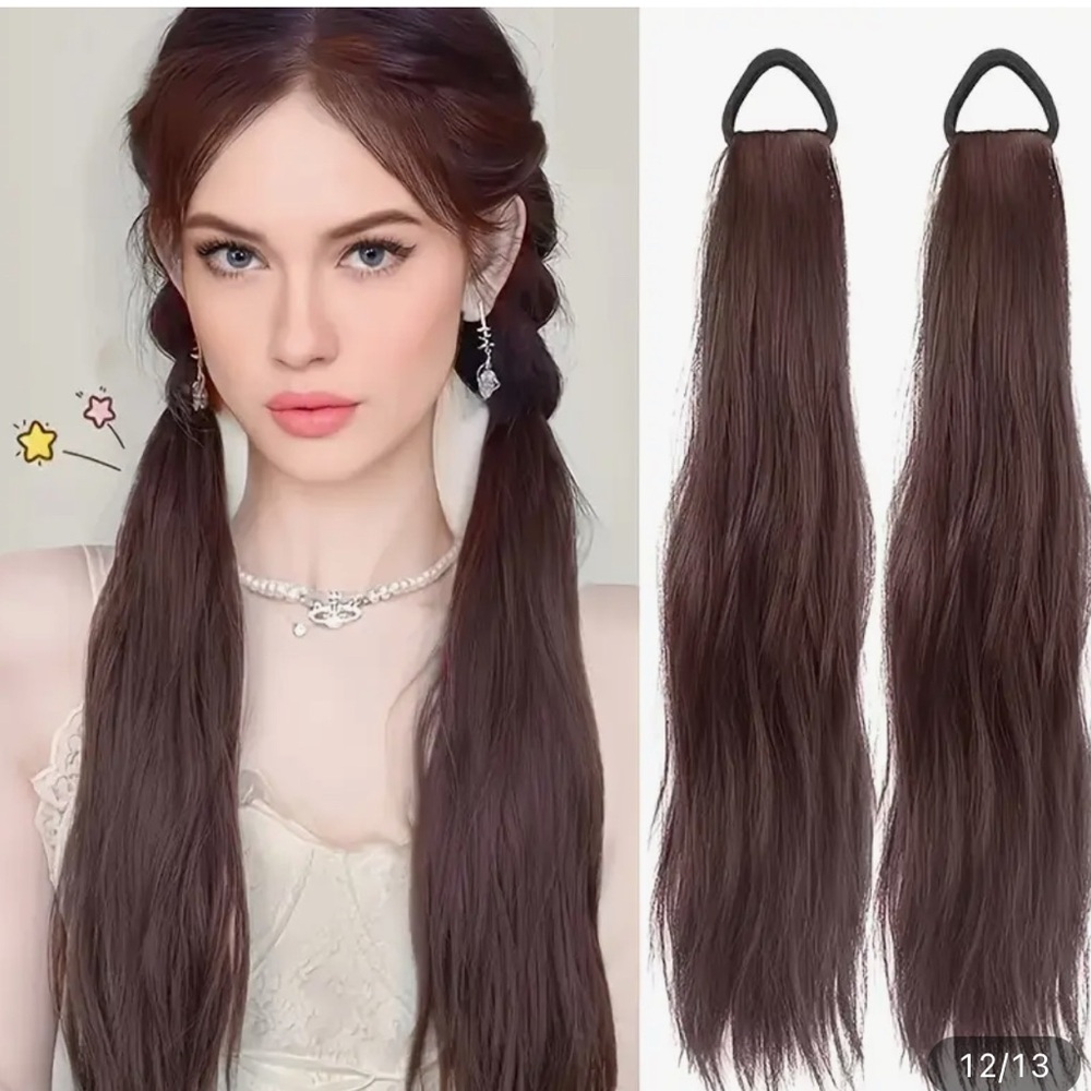Water wave ponytail extensions.